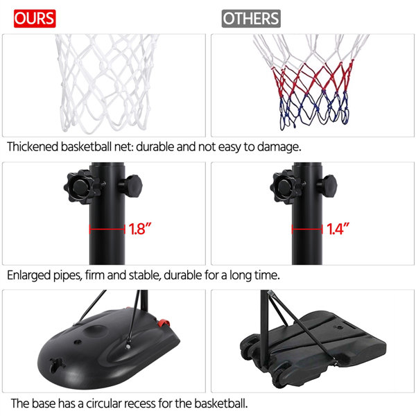 Yaheetech Portable Basketball System & Reviews Wayfair